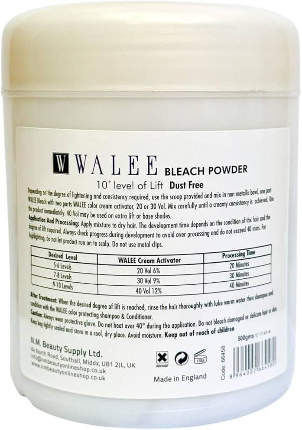Walee Blue Bleach Powder Dust Free 10 High Lift Hair Bleach