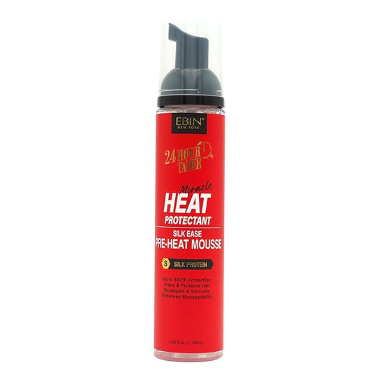 EBIN NEW YORK 24 Hour Tamer Heat Protectant Silk Ease Pre-Heat Mousse 100ml
