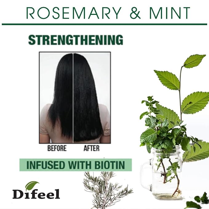 Difeel Rosemary And Mint Hair Strengthening Conditioner With Biotin 1Ltr