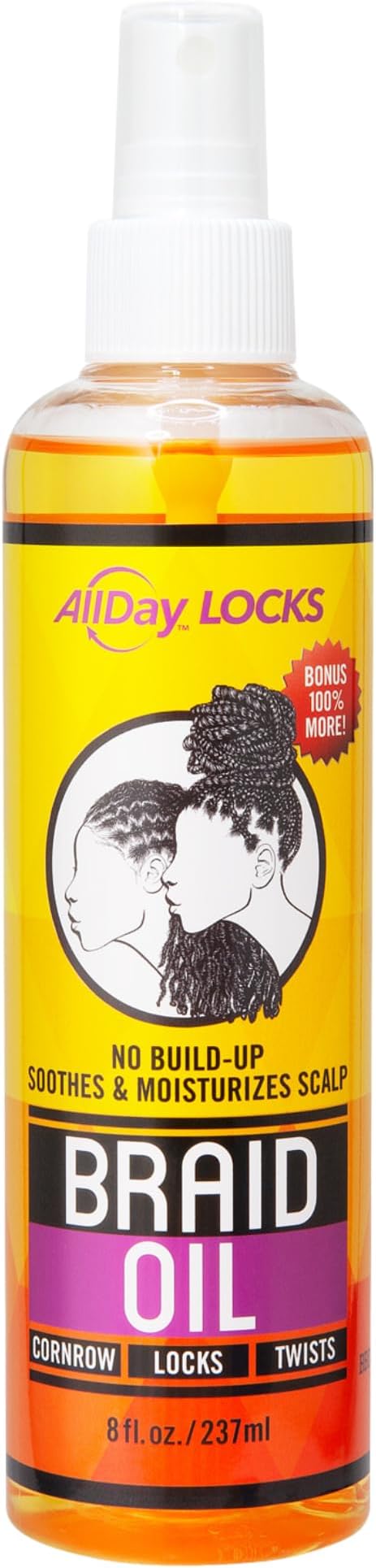 AllDay Locks Braid Oil Soothes, Moisturizes Dry & Itchy Scalp 8 oz