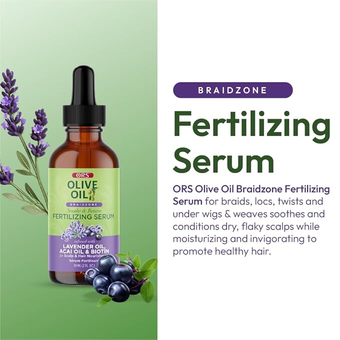ORS Olive Oil Braidzone Fertilizing Serum with Lavender, Acai & Biotin 2oz