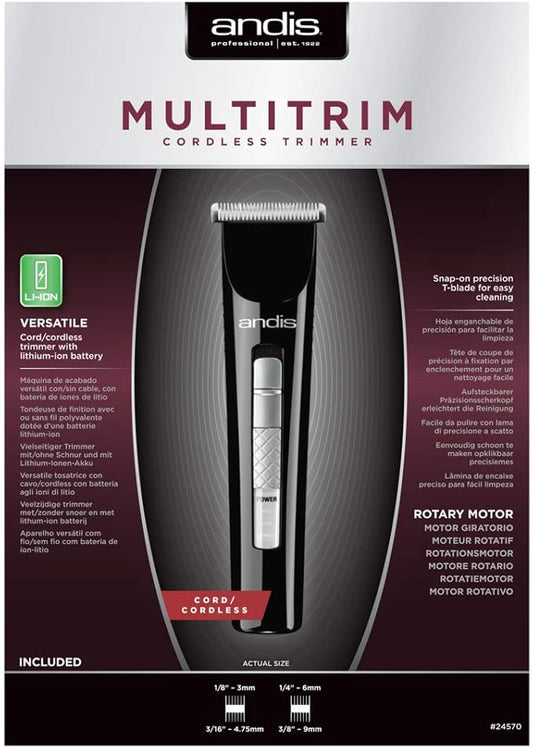 ANDIS PROFESSIONAL MULTITRIM CORDLESS TRIMMER 110-240V - Black