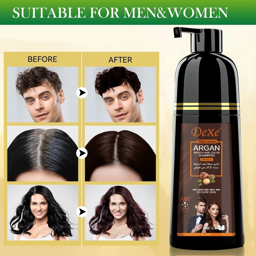 Dexe Plant Series Argan Speedy Hair Color Shampoo 420ml
