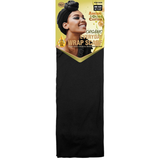 Qfit 6351 Argan & Olive Castor Organic Everyday Wrap Scarf 6351 Black