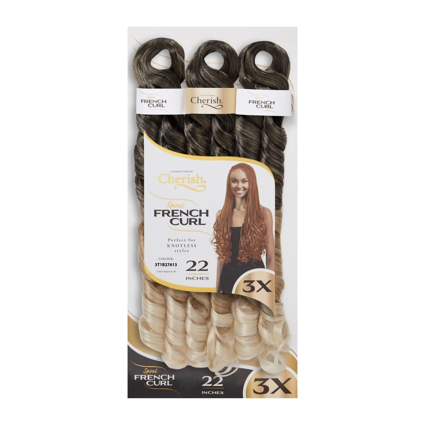 Cherish Spiral French Curl 3x Braid Pre Stretched 22''