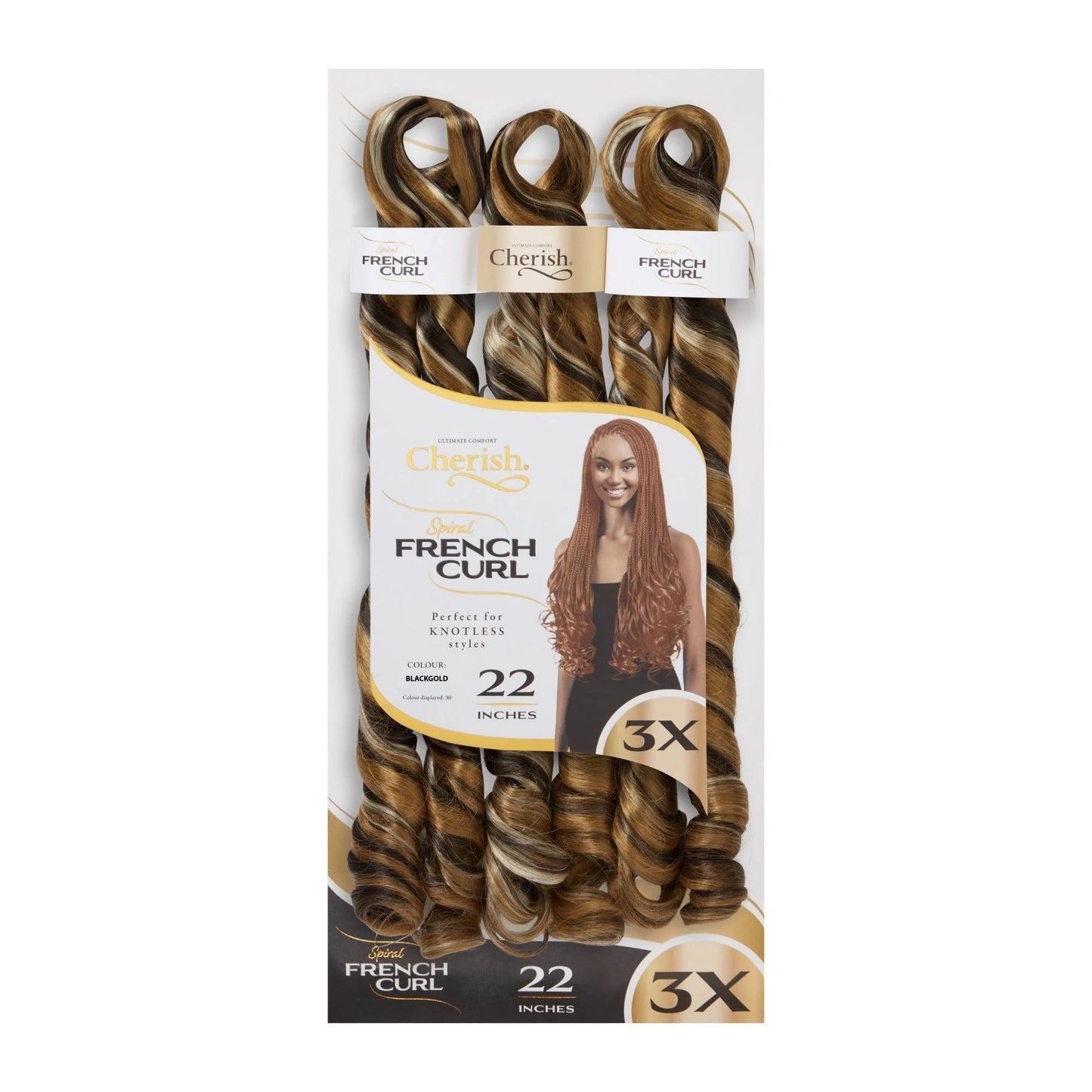 Cherish Spiral French Curl 3x Braid Pre Stretched 22''