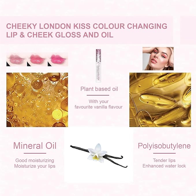 BF Cheeky London Kiss Colour Changing Lip and Cheek Gloss & Oil 3ml