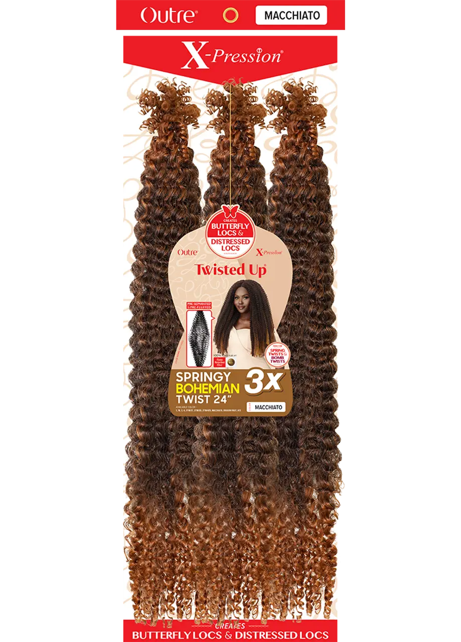 Outre Crochet Braids X-Pression Twisted Up 3X Springy Bohemian Twist 16" & 24"