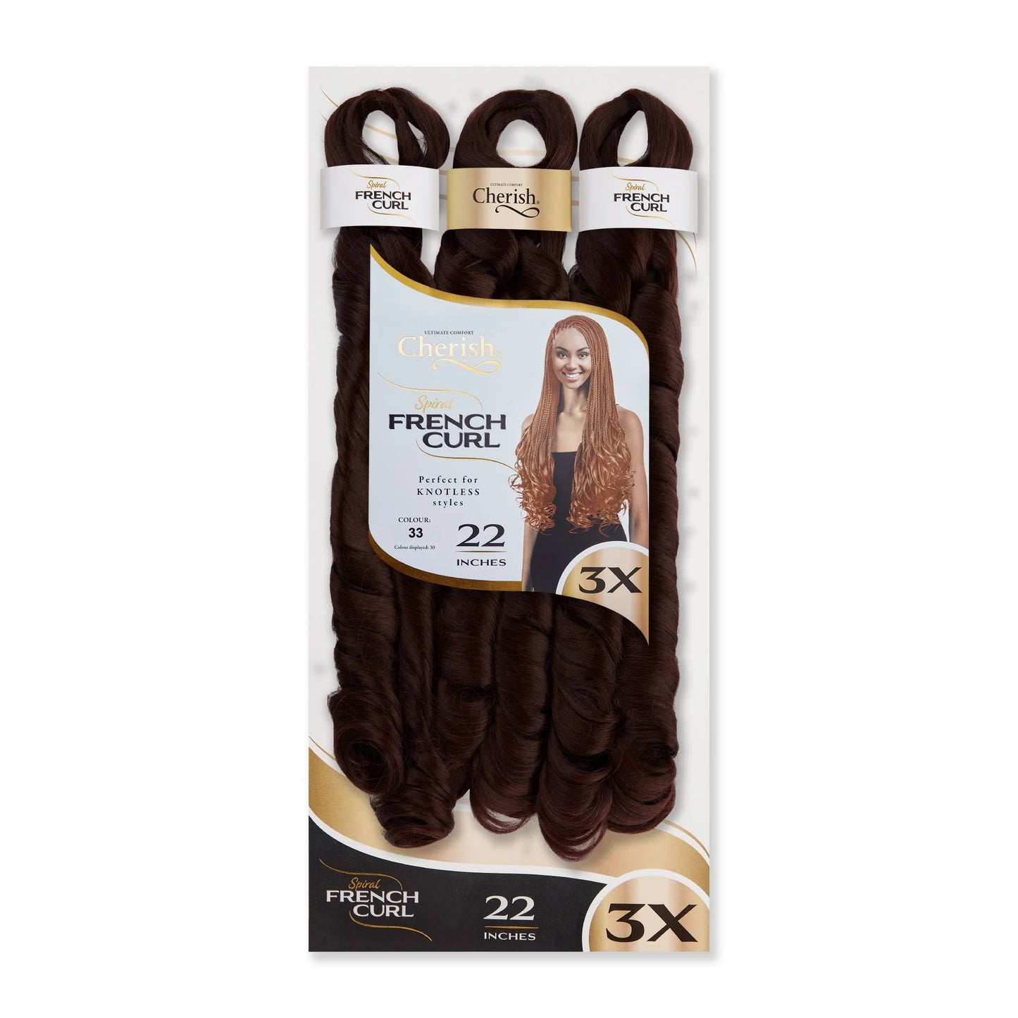 Cherish Spiral French Curl 3x Braid Pre Stretched 22''