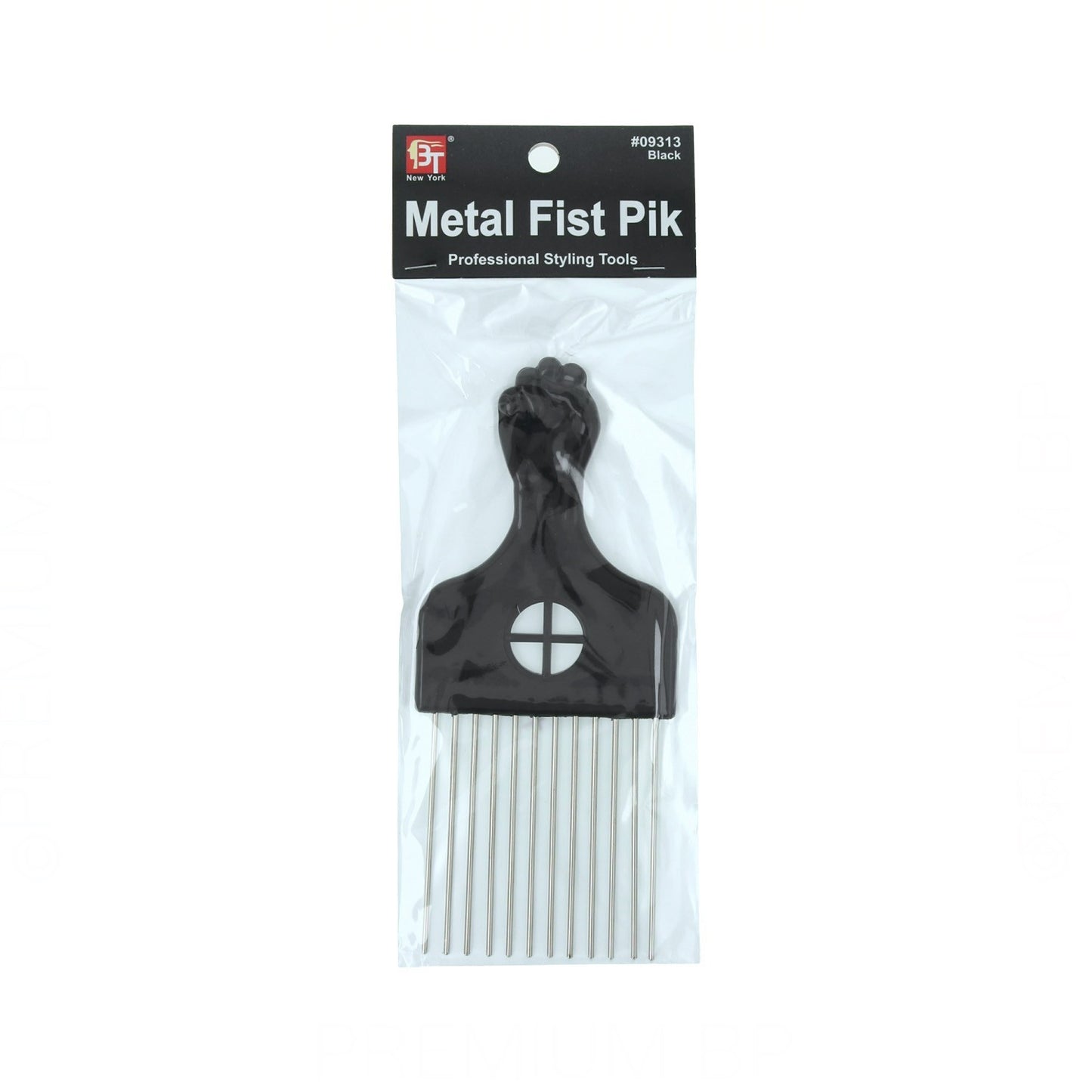 Beauty Town Hair Comb Professional Metal Fist Pik Black