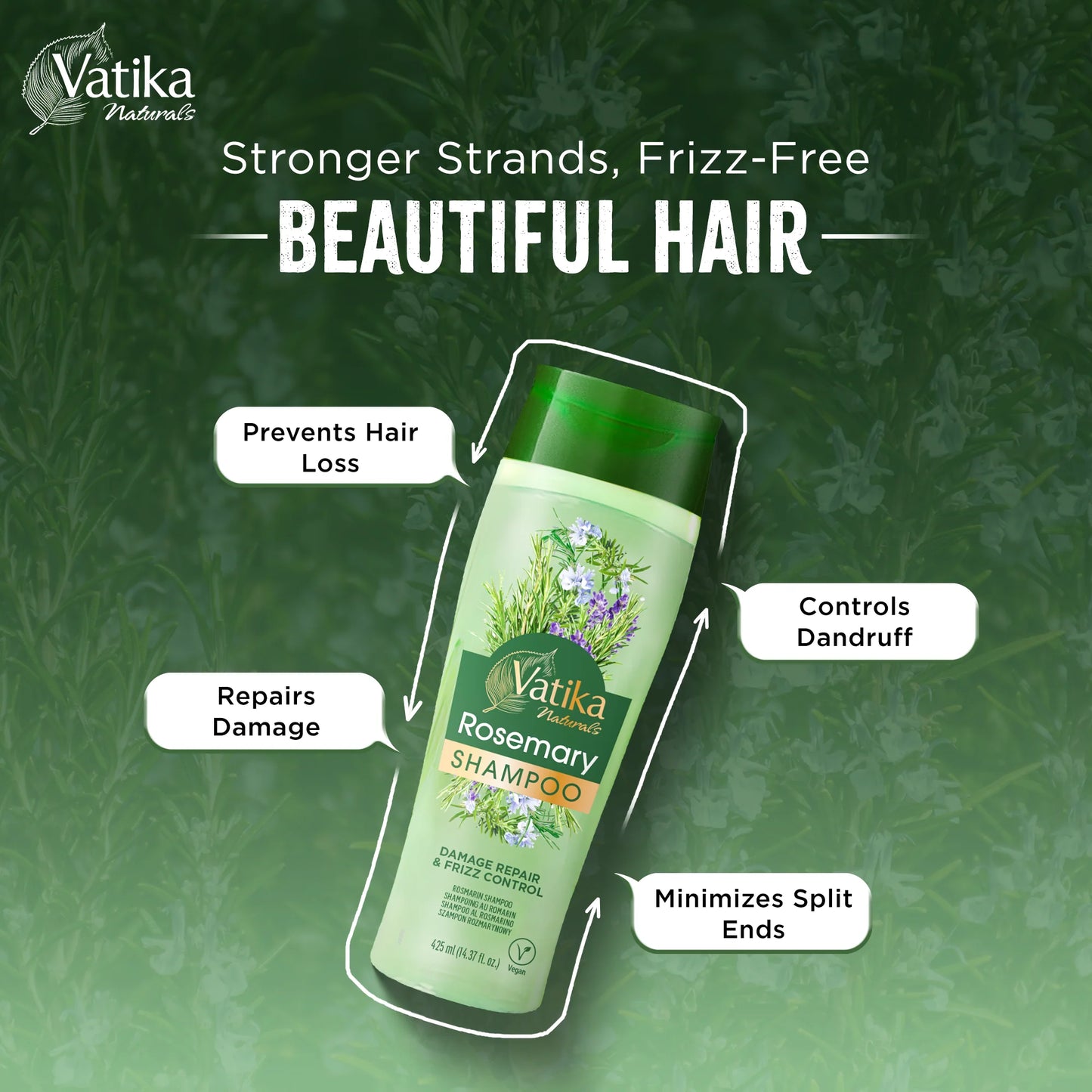 Vatika Natural Rosemary shampoo, 425 ml