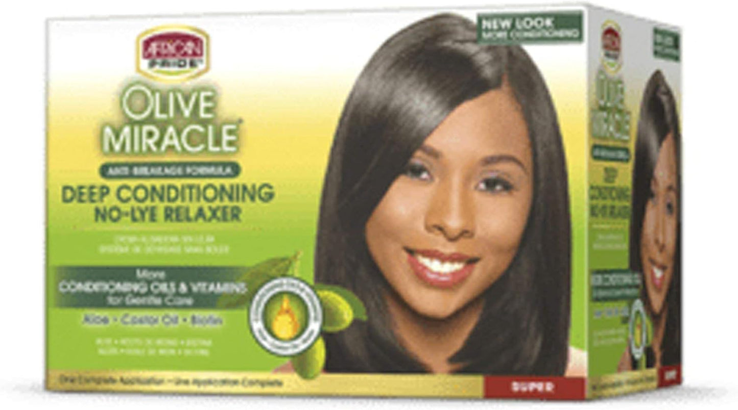 African Pride Olive  Deep Conditioning No-Lye Relaxer - Regular & Super