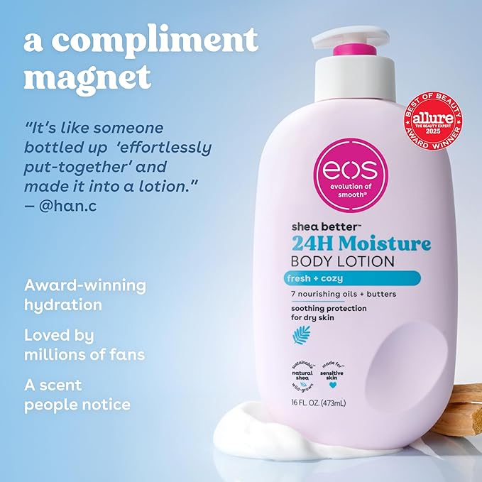 eos Shea Better Fresh & Cozy Body Lotion 24hr Moisture 16Oz