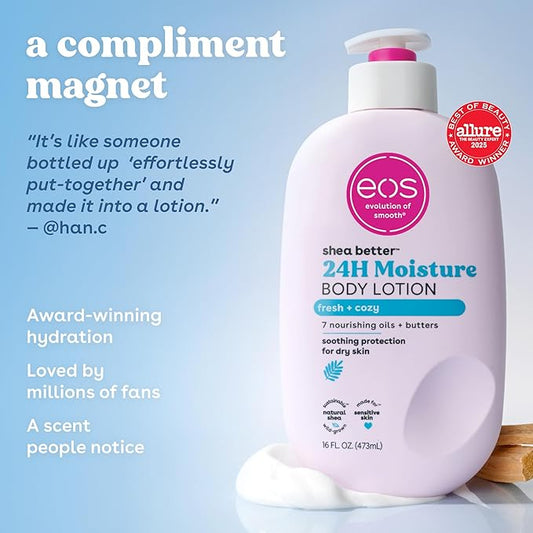 eos Shea Better Fresh & Cozy Body Lotion 24hr Moisture 16Oz