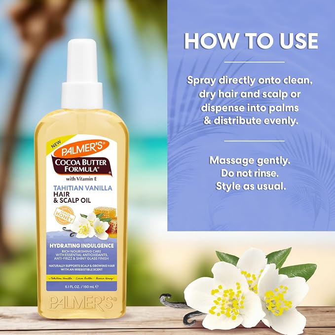 Palmer's Tahitian Vanilla Hair & Scalp Oil with Cocoa Butter 5.1 Fl Oz