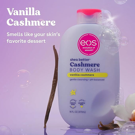 eos Shea Better Cashmere Vanilla, Moisturizing and Nourishing Body Wash 16Oz