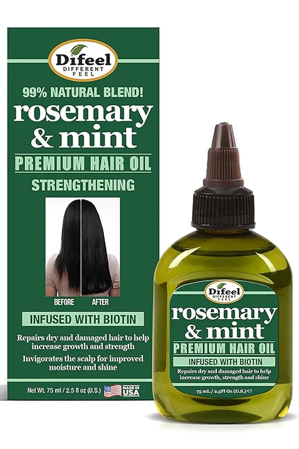 Difeel Rosemary and Mint Premium Hair Oil with Biotin 2.5 oz