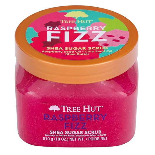 Tree Hut Raspberry Fizz Body Scrub, Exfoliating & Hydrating Sugar Scrub 18Oz