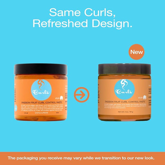 Curls Passion Fruit Control Paste For Edges and Frizzy Hair - For All Types - 4 Fl Oz
