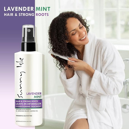 Sunny Isle Lavender Mint Hair and Strong Roots Leave-In Detangler Conditioner 8oz