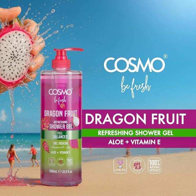 Cosmo Be Fresh Dragon Fruit Shower Gel with Aloe & Vitamin E 1000ml