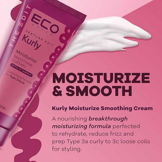ECO Style Texture Edit  Kurly Moisturize Smoothing Cream for Type 3 curly hair 8oz