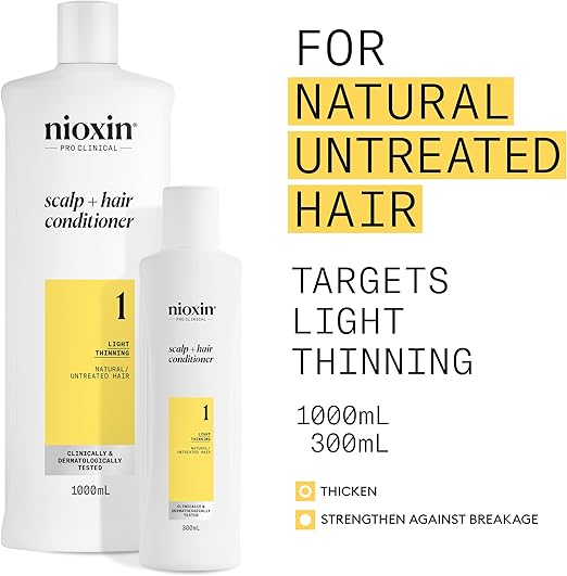 Nioxin System 1 - Hair Thickening System For Natural Hair With Light Thinning Conditioner