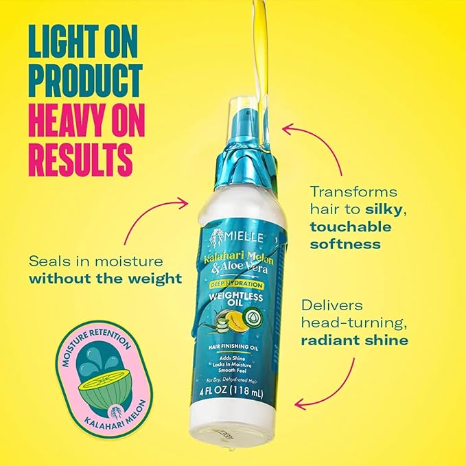 Mielle Organics Kalahari Melon & Aloe Vera Deep Long-Lasting Weightless Hair Oil 4oz