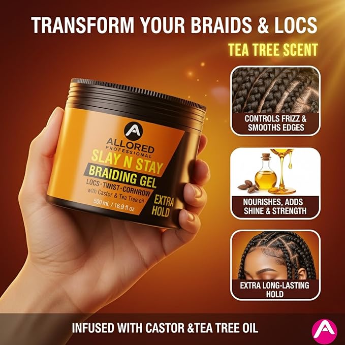 Allored Professional Slay N Stay Lock N Twist Gel Firm Hold With Castor & Tea Tree Oil 500ml