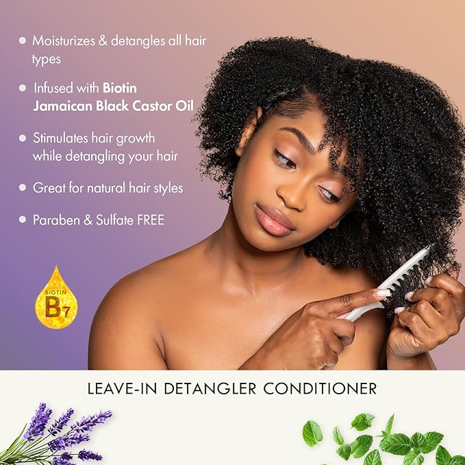 Sunny Isle Lavender Mint Hair and Strong Roots Leave-In Detangler Conditioner 8oz