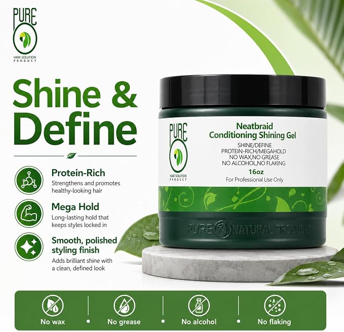 Pure O Natural Neatbraid Conditioning Shining Gel 16oz - view 2
