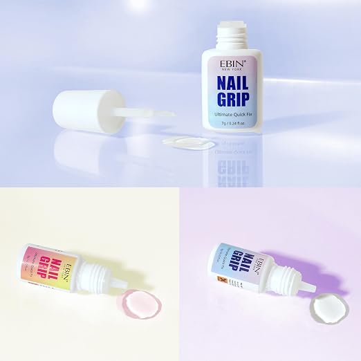 Nail Grip- Clear Drop, Quick Dry, Lasting Hold, Perfect for Press-On 0.10 Oz