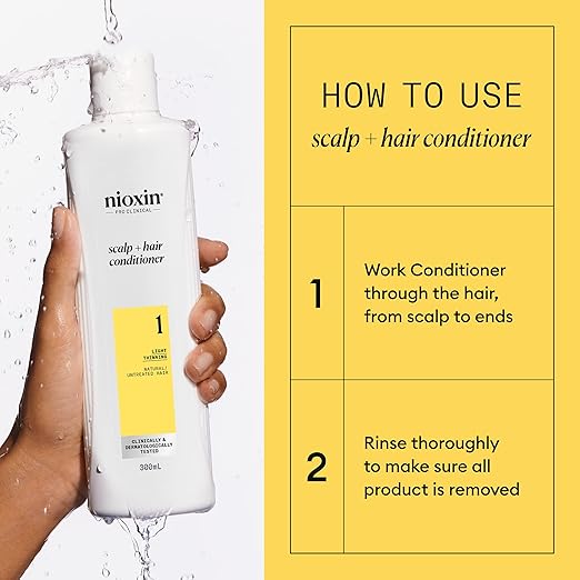 Nioxin System 1 - Hair Thickening System For Natural Hair With Light Thinning Conditioner