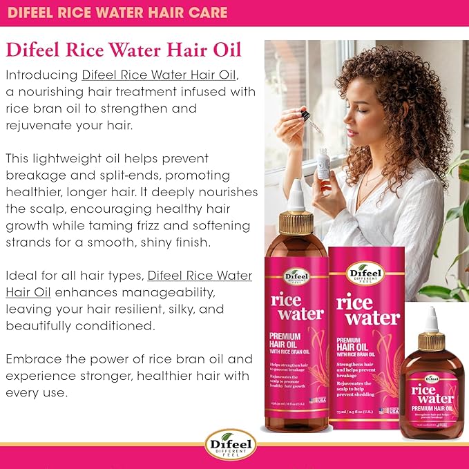 Difeel Rice Water Premium Hair Oil 7.1 oz