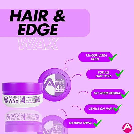 Allored Professional Biotin Therapy Hair Edge Styling Wax - Strong Hold Gummy Wax 150ml