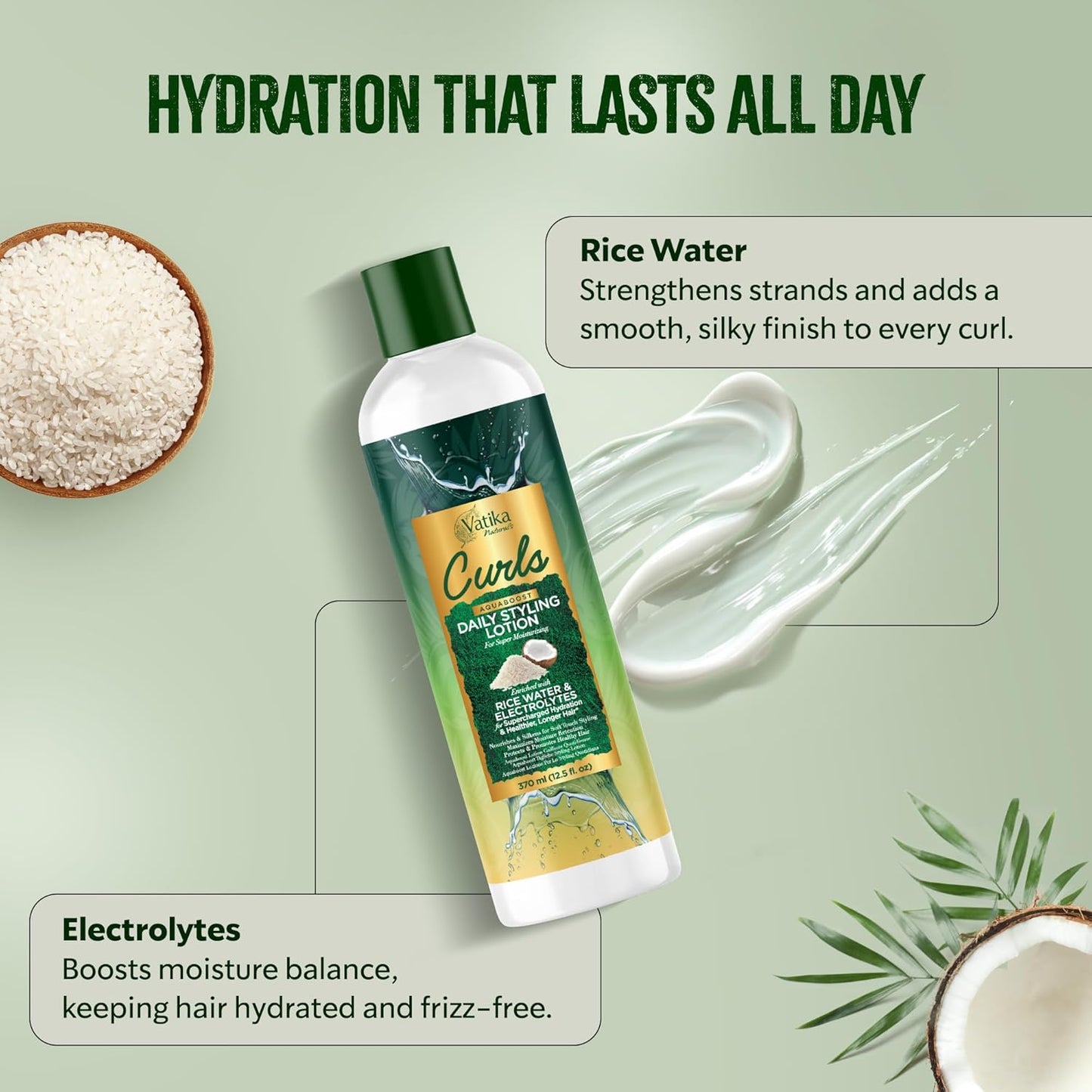 Vatika Naturals Curls AQUABOOST Daily Styling Lotion 370ml