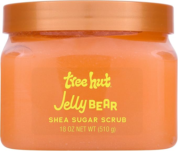 Tree Hut Jelly Bear Shea Sugar Scrub, Exfoliating, Hydrating & Moisturizing Body Scrub 18Oz