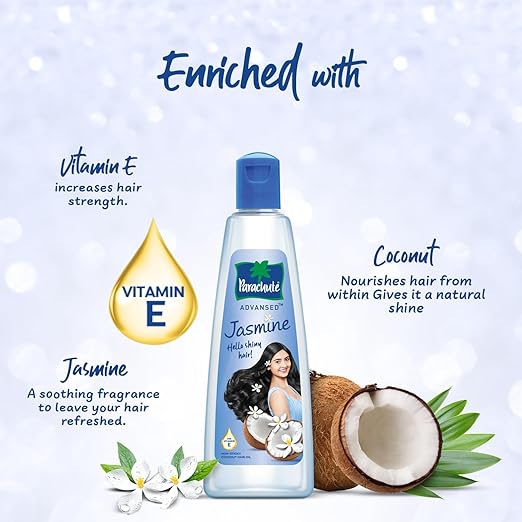 Parachute Advanced Jasmine Coconut Herbal Hair Non Sticky Oil 300ml