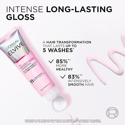 L'Oreal Paris Elvive Glycolic Gloss Conditioner With Gloss Complex and Glycolic Acid 150ml