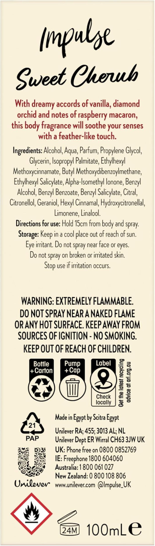 Impulse Sweet Cherub Orchid & Vanilla Body Mist 100ml