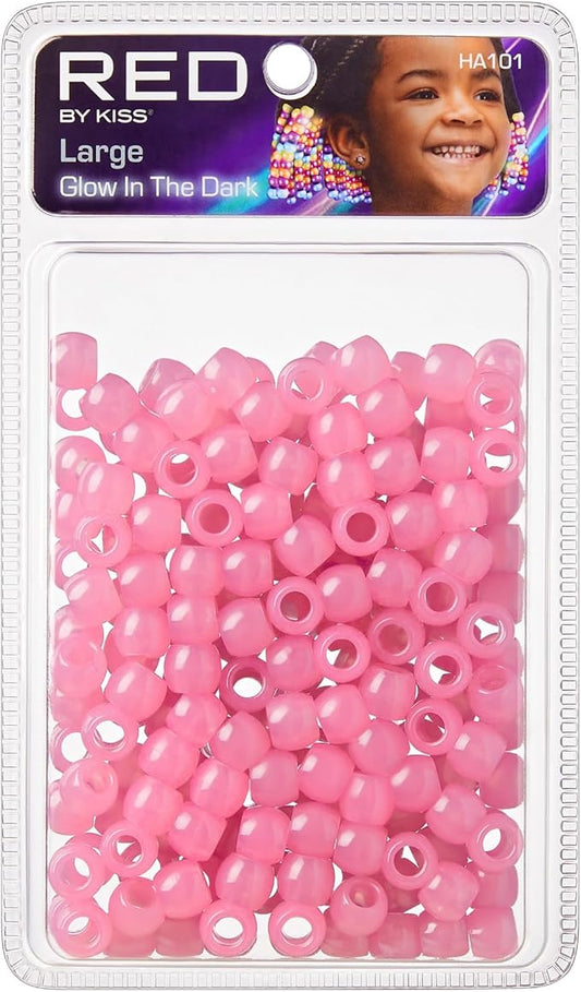 Red by Kiss Glow in The Dark Hair Beads Colorful Illuminating Beads Large