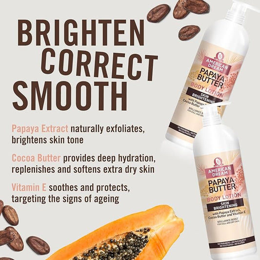 American Dream Skin Brightening Papaya Butter Body Lotion 750ml