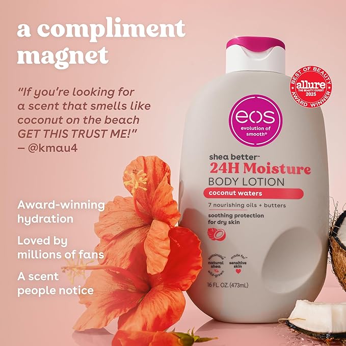 eos Shea Butter 24hr Moisture Body Lotion With Coconut Water 16Oz