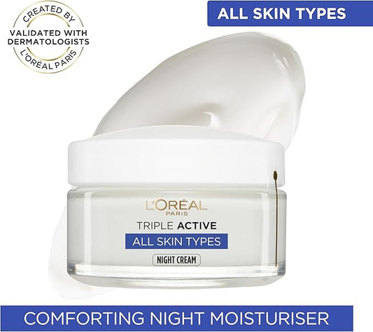 L'Oréal Paris Triple Active Night 24H Hydrating Moisturiser Cream 50ml