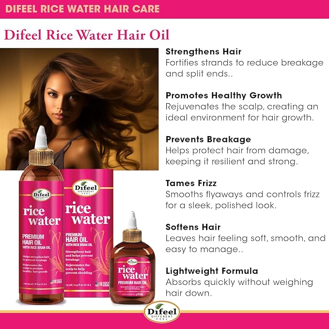 Difeel Rice Water Premium Hair Oil 7.1 oz