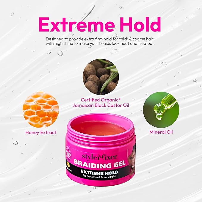 Red By Kiss Styler Fixer Braiding Gel 6oz Orange Scent