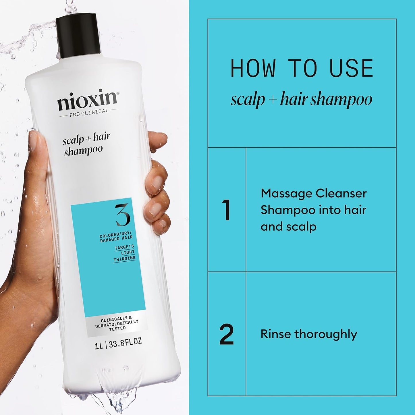 Nioxin System 3 Scalp & Hair Cleanser Shampoo 1000ml