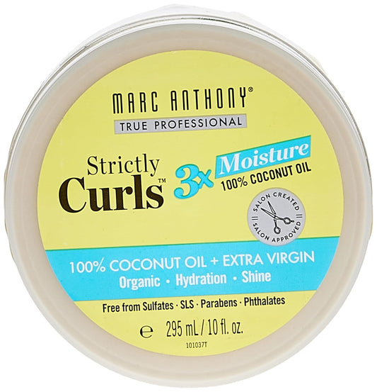 Marc Anthony Strictly Curls 3X Moisture 100% Coconut Oil + Extra Virgin, 10OZ