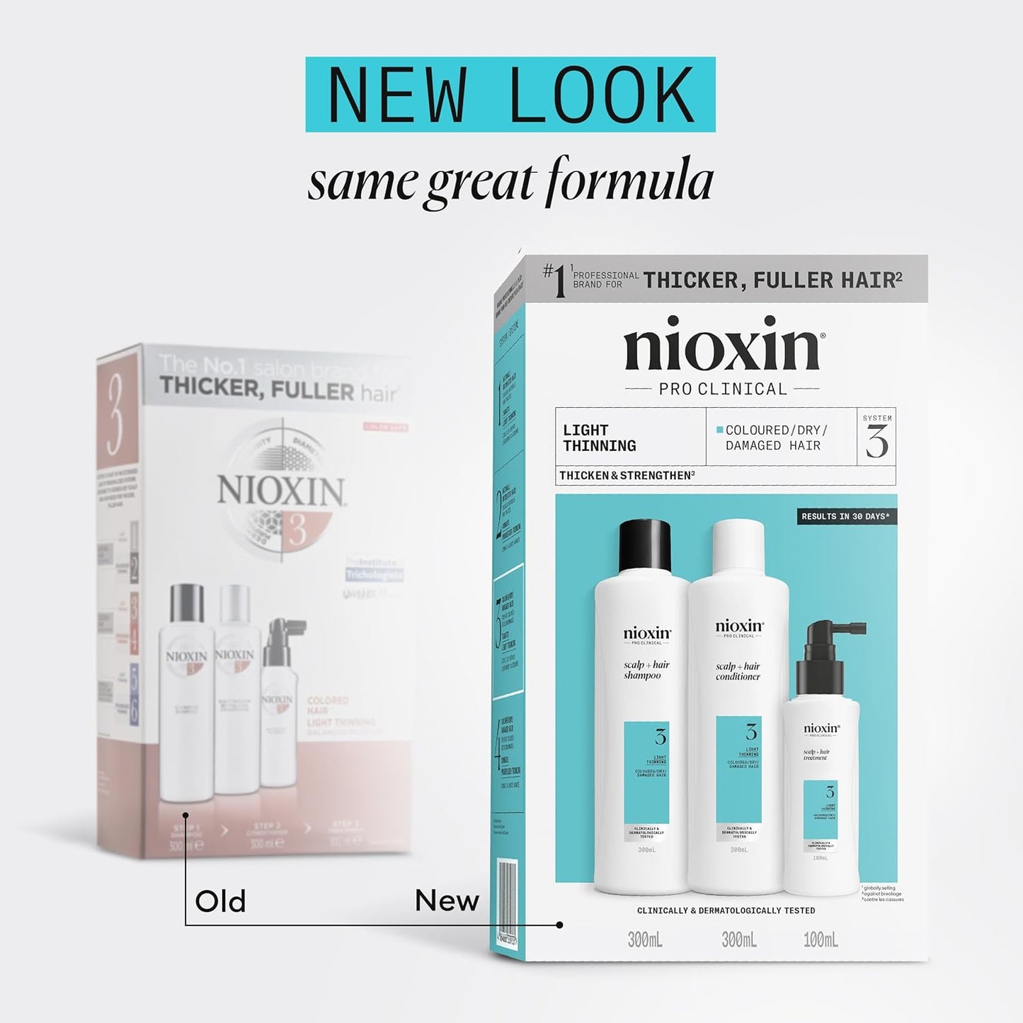 Nioxin System 3 - Hair Thickening System For Damaged Hair With Light Thinning Kit