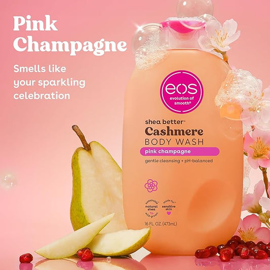 eos Cashmere Body Wash Pink Champagne Moisturising Shower Gel 16Oz